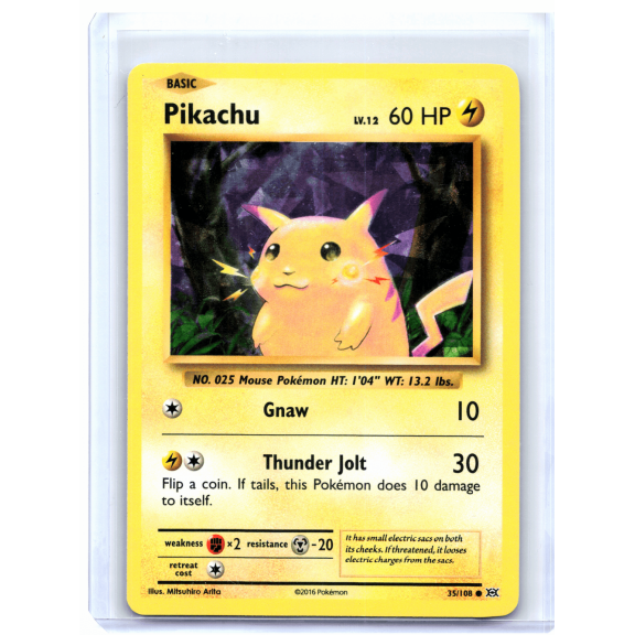 2016 Pikachu #35/108 Deck Exclusives Cracked Ice Holo Rare MP English Pokmon Trading Card