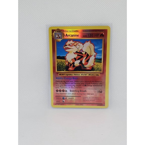 2016 Pokemon Evolutions Arcanine Reverse Holo Rare #18/108 Trading Card English