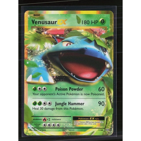 2016 Pokemon Evolutions Venusaur EX Holo Ultra Rare #1/108 Trading Card English
