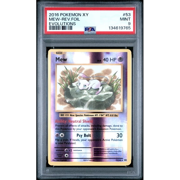 2016 Pokemon Xy Evolutions Mew-Rev. Foil Evolutions PSA 9 #53