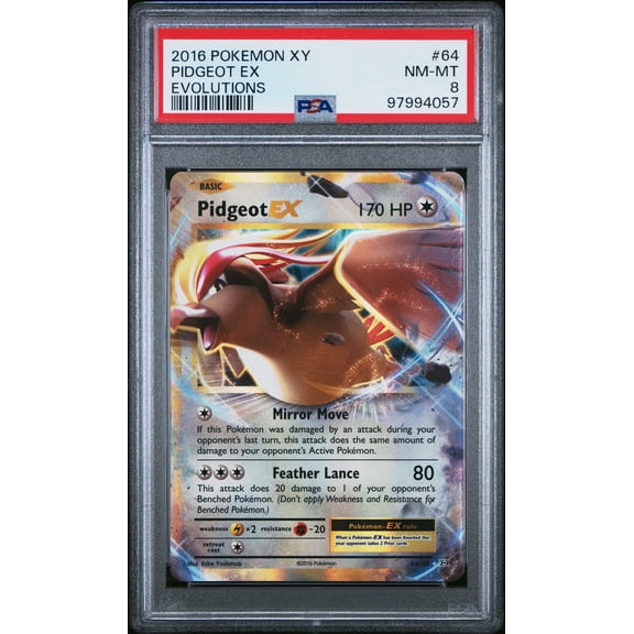 2016 Pokemon Xy Evolutions Pidgeot EX Evolutions PSA 8 #64