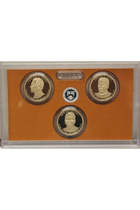2016 Presidential Dollar Proof Set - 3-Coin Clear Case Set (No Box or COA)