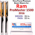 thumbnail image 1 of 2016 Ram ProMaster 1500 Performance Beam Wipers (Set of 2), 1 of 3