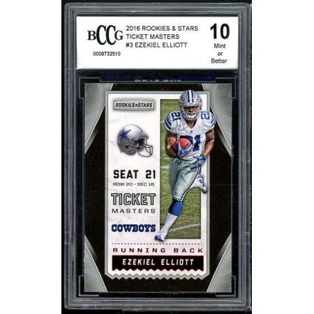 2016 Rookies and Stars Ticket Masters #3 Ezekiel Elliott Card BGS BCCG 10 Mint+