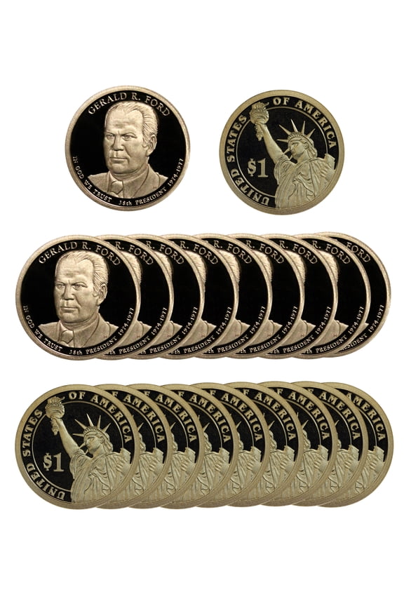 2016-S Gerald R. Ford Presidential Dollar Proof Roll - 20 Gem Deep Cameo Coins