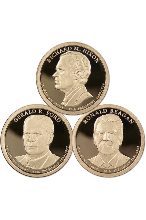 2016 S Presidential Dollar 3 Coin Set Choice Proof $1 US Collectible