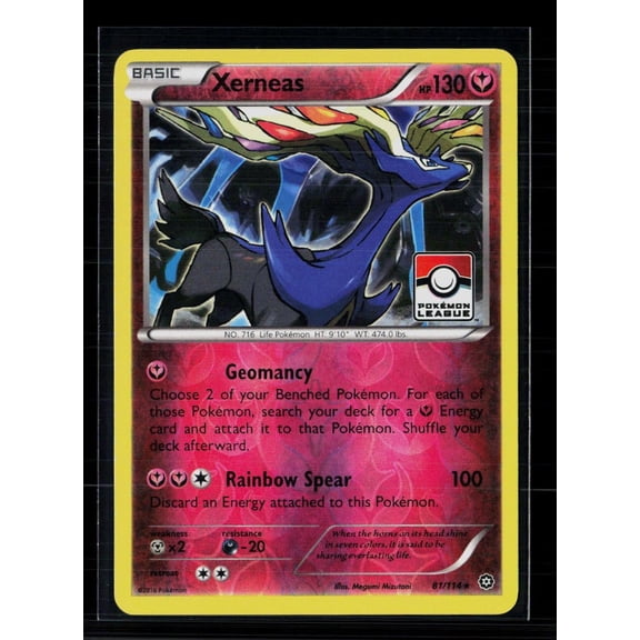 2016 Steam Siege English Rare Holo Xerneas #81/114 Pokemon Trading Card