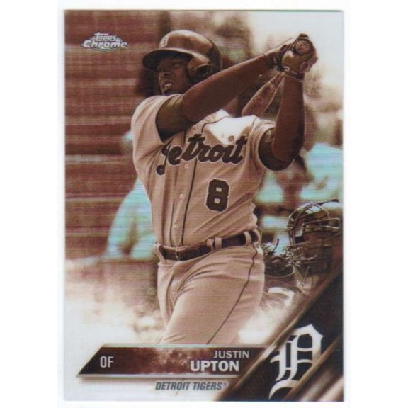2016 Topps Chrome Base Set #140 Justin Upton Detroit Tigers Baseball Card NM-MT Detroit Tigers MLB Baseball Trading Card