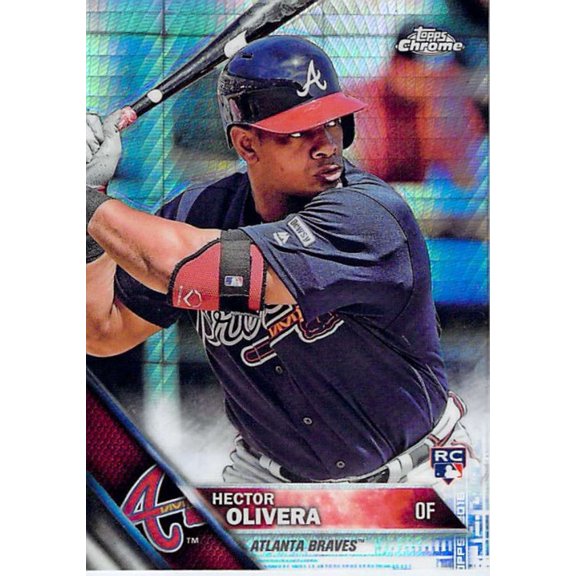 2016 Topps Chrome Base Set #89 Hector Olivera NM-MT Atlanta Braves Baseball Card Atlanta Braves MLB Baseball Trading Card