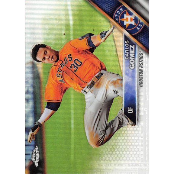2016 Topps Chrome Carlos Gomez #118 Base Set NM-MT Houston Astros Baseball Card Houston Astros MLB Baseball Trading Card