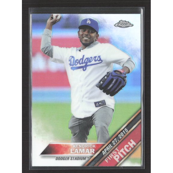2016 Topps Chrome First Pitch Kendrick Lamar Los Angeles Dodgers FPC-20 Refractor Baseball Card