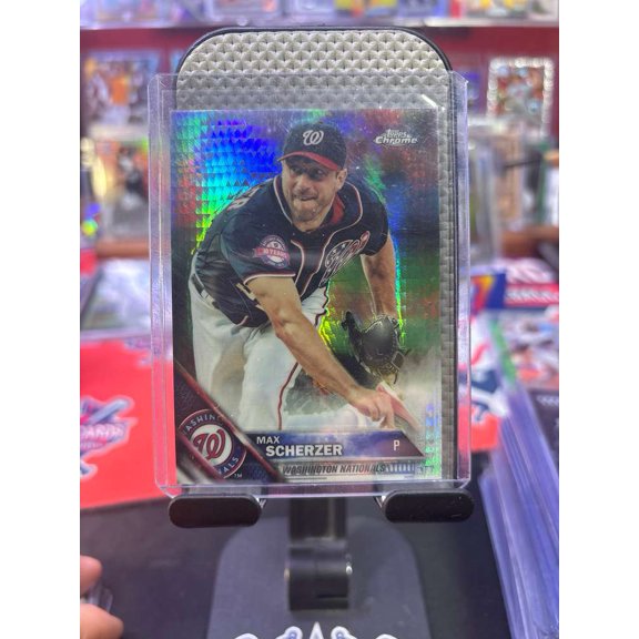 2016 Topps Chrome Prism Refractor Max Scherzer #16 Washington Nationals Baseball Card Washington Nationals MLB Baseball Trading Card