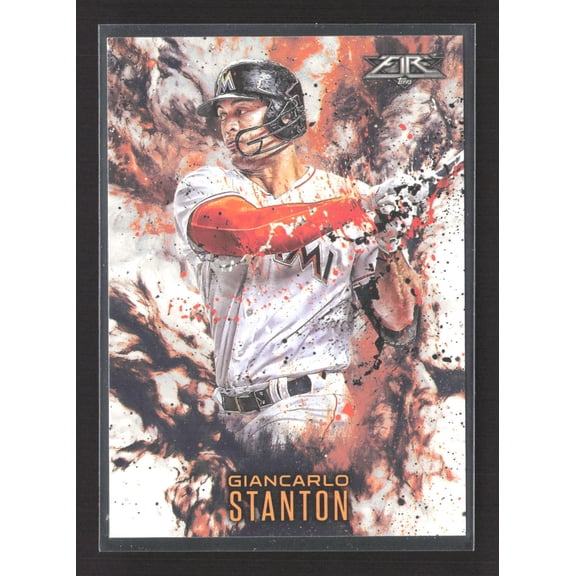 2016 Topps Fire Giancarlo Stanton #F-15 Miami Marlins MLB Baseball Trading Card