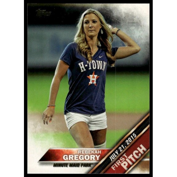 2016 Topps First Pitch (Series 1) FP-18 Rebekah Gregory Houston Astros Baseball Card Houston Astros MLB BASEBALL Trading Card