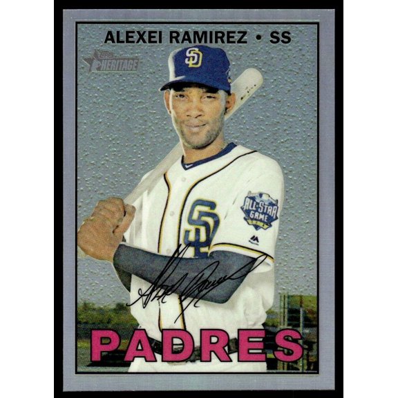 2016 Topps Heritage Chrome Refractor Baseball Card Alexei Ramirez 339/567 #606 Padres