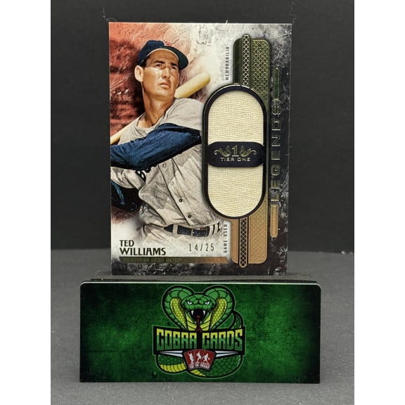 2016 Topps Tier One Ted Williams T1DRL-TW Dual Relic Legend 14/25 Baseball Card