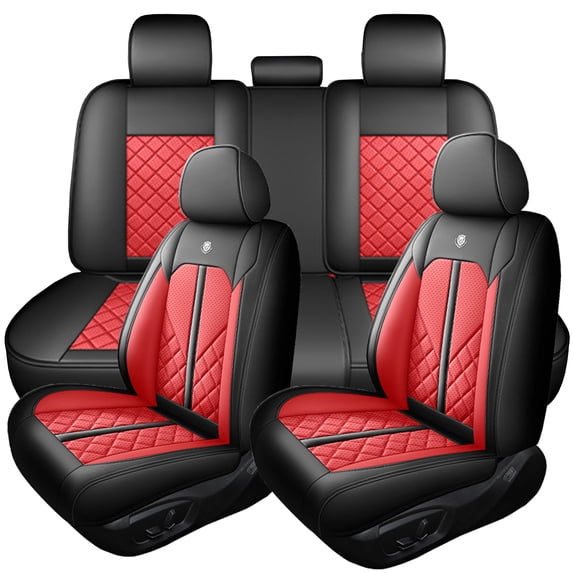 2016 for Toyota Rav4 Car Seat Cover, Black and Red Car Seat Covers, PU Leather 360° Full Wrapped Set Waterproof & Wear-Resistant Protect and Upgrade Seats, Airbag-Compatible