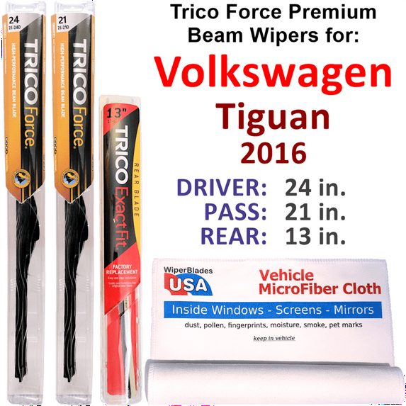 2016 Volkswagen Tiguan Performance Beam Wipers (Set of 3) w/Rear Wiper