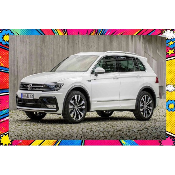 2016 Volkswagen Tiguan R Line Style B - Pop Art Edition | 12x18 Inch Laminated Poster | Vibrant Colors & Stunning Detail Wall Art