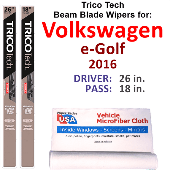 2016 Volkswagen e-Golf Beam Blade Wipers (Set of 2)
