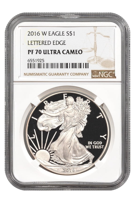 2016-W $1 Silver Eagle 30th Anniversary Lettered Edge NGC PF-70