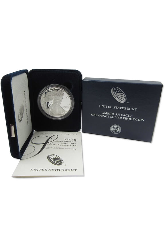 2016 W 30th Anniversary Lettered Edge American Silver Eagle Proof OGP