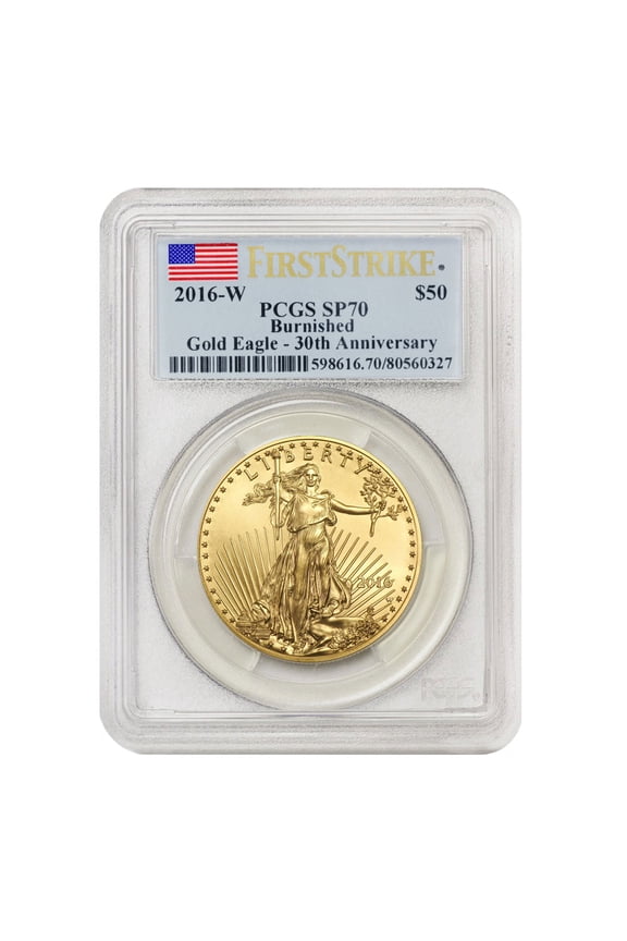 2016-W $50 Gold Eagle PCGS SP70 First Strike Flag Label U.S. Mint Coin