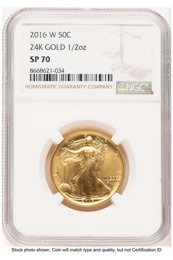 2016-W 50C Modern Bullion Coin NGC MS70 Walking Liberty - Half-Ounce Gold - HAT521653042