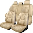 thumbnail image 1 of 2016 for JEEP RENEGADE Seat Cover, Faux Leather 5 Piece Full Set Waterproof Beautify Interior, Beige Car Seat Covers, Protect Car Seats, 1 of 9