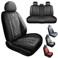 thumbnail image 1 of 2016 for Toyota Rav4 Seat Cover, Black Car Seat Covers, Premium Leather 5 Piece Full Set Anti-Slip Backing Beautify Car Interior, Airbag-Compatible, 1 of 9