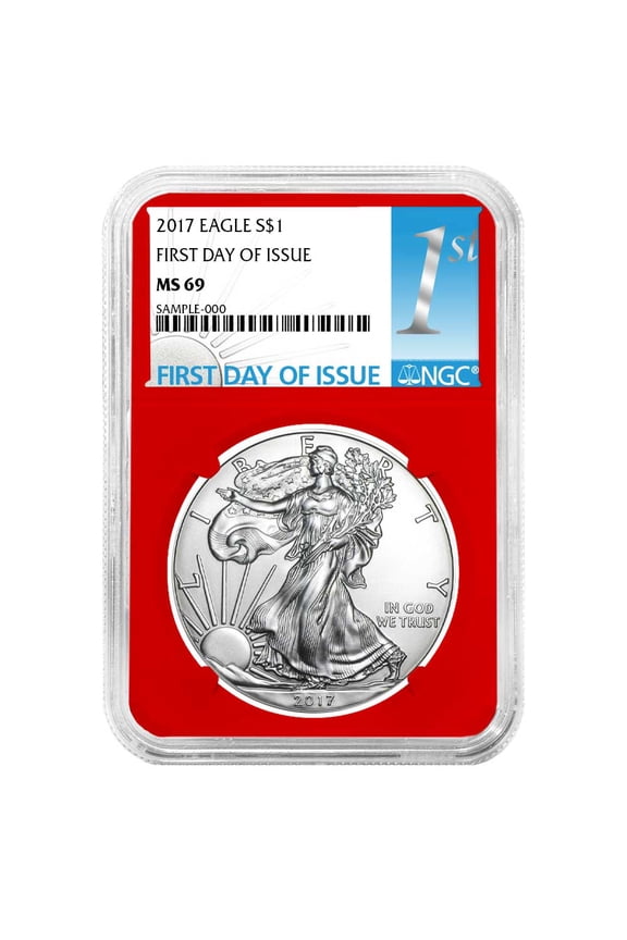 2017 $1 American Silver Eagle NGC MS69 FDI First Label Red Core
