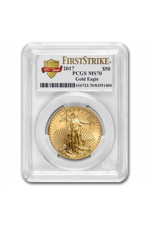 2017 1 oz Gold Eagle MS-70 PCGS (FS, 225th Anniversary Label)