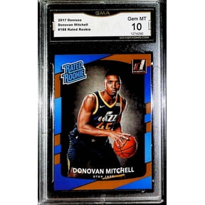 2017-18 Donruss Rated Rookie #188 Donovan Mitchell RC Rookie Card Utah Jazz Graded GEM MINT GMA 10 Official NBA