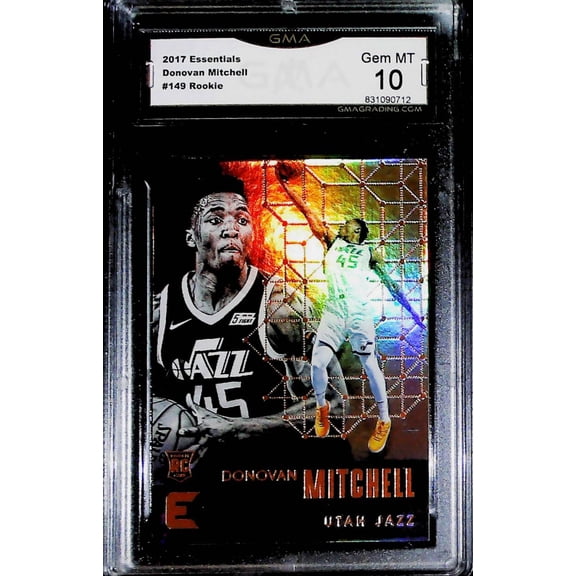 2017-18 Essentials #149 Donovan Mitchell RC Rookie Card Utah Jazz Graded GEM MINT GMA 10 Official NBA Basket