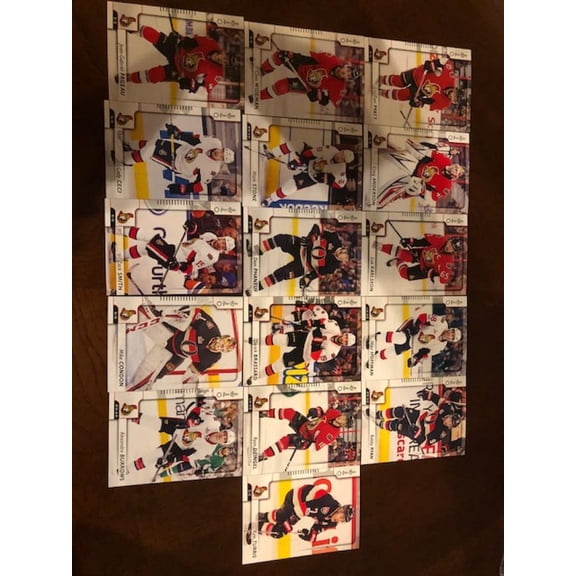 2017-18 OPC O-Pee-Chee Veteran Base Team Set Ottawa Senators of 16 Cards  #9 Tom Pyatt  #36 Craig Anderson  #75 Erik Karlsson  #106 Mike H