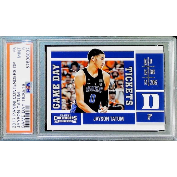 2017-18 Panini Contenders Draft Picks Game Day Tickets #5 Jayson Tatum RC Rookie Card Duke Blue Devils PSA 9 MINT