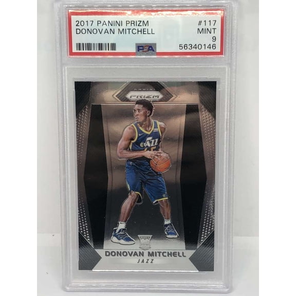 2017-18 Panini Prizm #117 Donovan Mitchell Utah Jazz RC Rookie Card PSA 9 MINT Serial Number May Vary