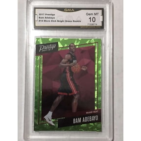 2017-18 Prestige Micro Etch Bright Green #14 Bam Adebayo RC Rookie Miami Heat GMA 10 Basketball Panini Trading Card (Serial Number May Vary)