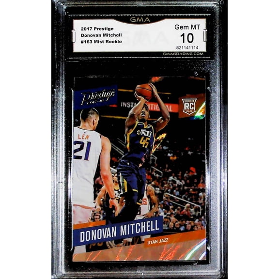 2017-18 Prestige Mist #163 Donovan Mitchell RC Rookie Card Utah Jazz Graded GEM MINT GMA 10 Official NBA Basketball