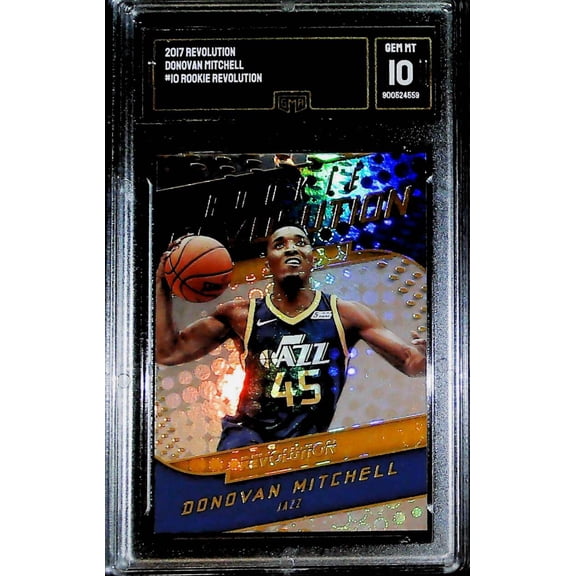 2017-18 Rookie Revolution #10 Donovan Mitchell RC Rookie Card Utah Jazz Graded GEM MINT GMA 10 Official NBA Basketball