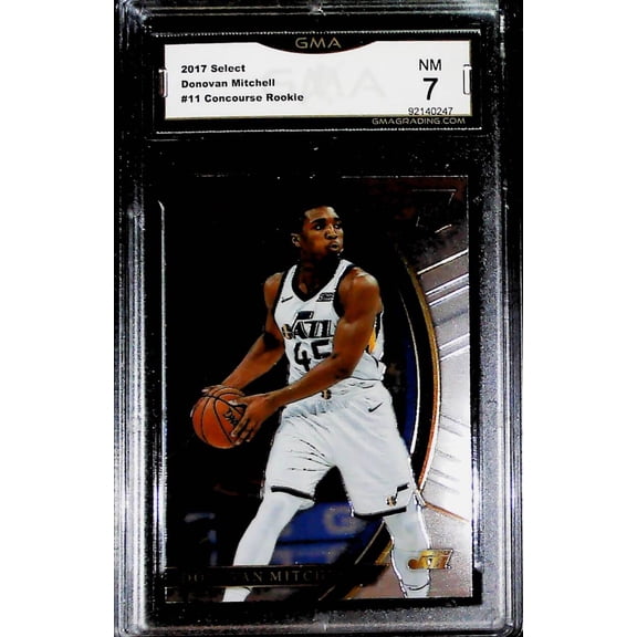 2017-18 Select Concourse Rookie #11 Donovan Mitchell RC Rookie Card Utah Jazz Graded NM GMA 7 Official NBA Basket