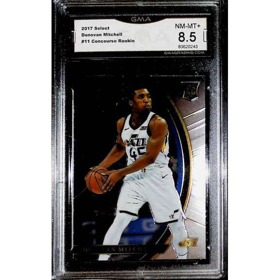 2017-18 Select Concourse Rookie #11 Donovan Mitchell RC Rookie Card Utah Jazz Graded NM-MT+ GMA 8.5 Official NBA Basket
