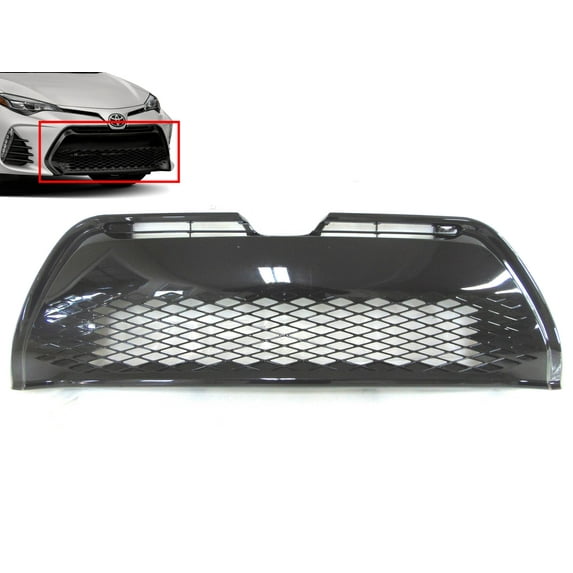2017 2018 2019 Compatible With Toyota Corolla XSE SE Front Bumper Lower Grille Gloss Black