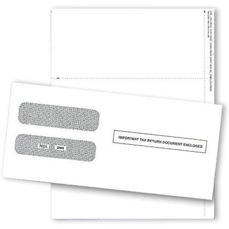 2024 3 UP Laser W-2 Forms, Employee Copy, Horizontal Format 100 Sheets/Printed on Back & Self Seal Env.