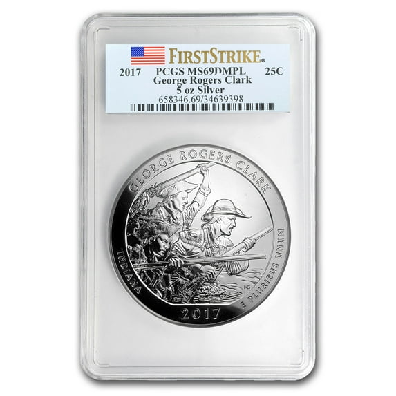 2017 5 oz Silver ATB George Rogers Clark MS-69 DMPL PCGS (FS)