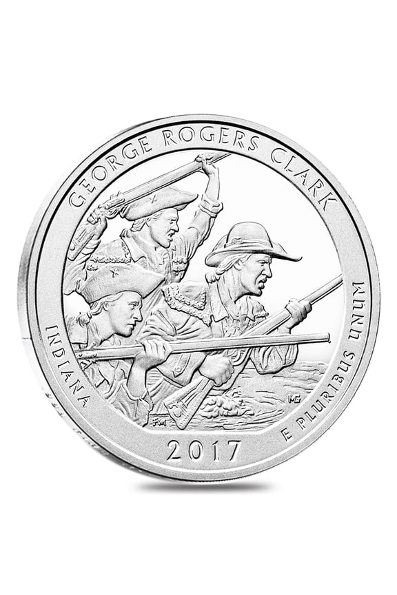2017 5 oz Silver America the Beautiful ATB Indiana George Rogers Clark National Historical Park Coin