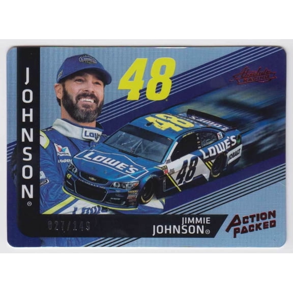 2017 Absolute Action Packed Spectrum Red Jimmie Johnson #AP1 Parallel Insert Serial NASCAR Card