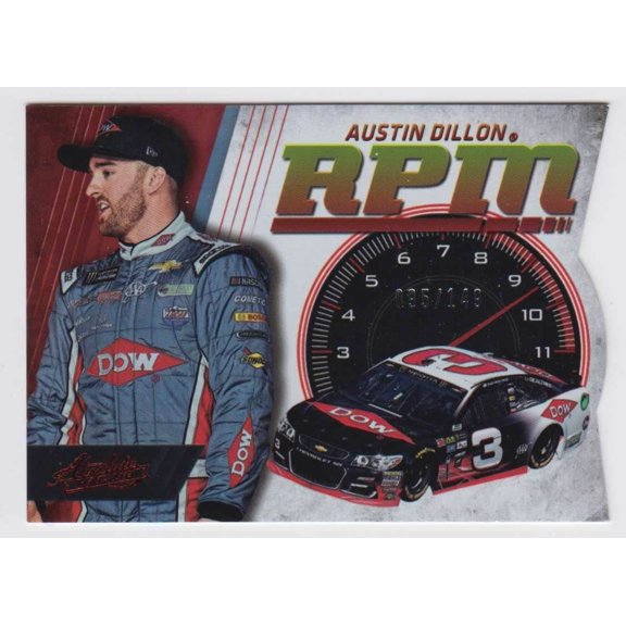 2017 Absolute RPM Spectrum Red Austin Dillon #RPM15 Parallel Insert Die-Cut Panini NASCAR Card