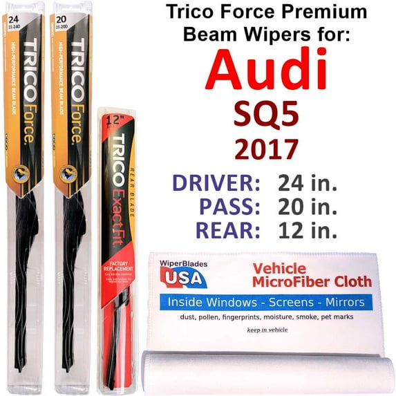 2017 Audi SQ5 Performance Beam Wipers (Set of 3) w/Rear Wiper