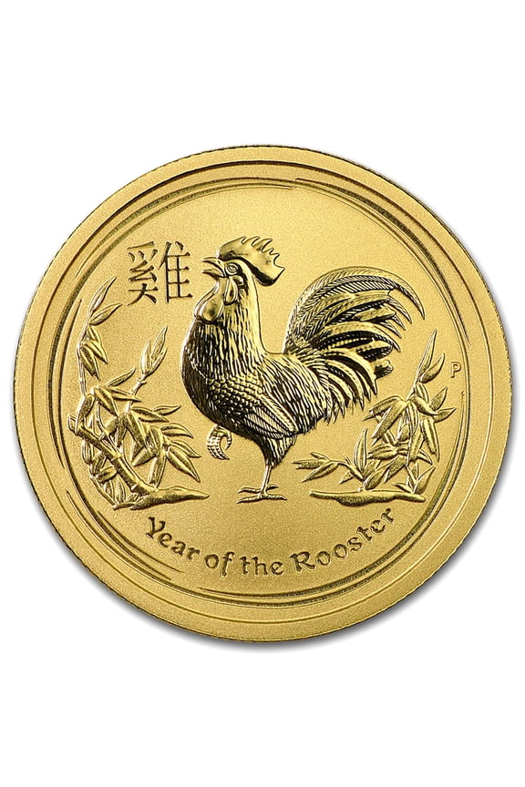 2017 Australia 1 oz Gold Lunar Rooster BU (Series II)